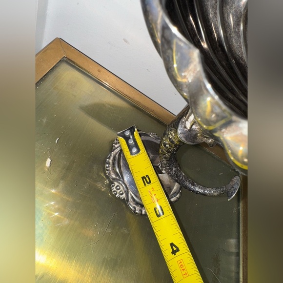 Vintage Silver Plated Metal Compote Koi Dragon Fish Dolphin Pedestal - Picture 10 of 10